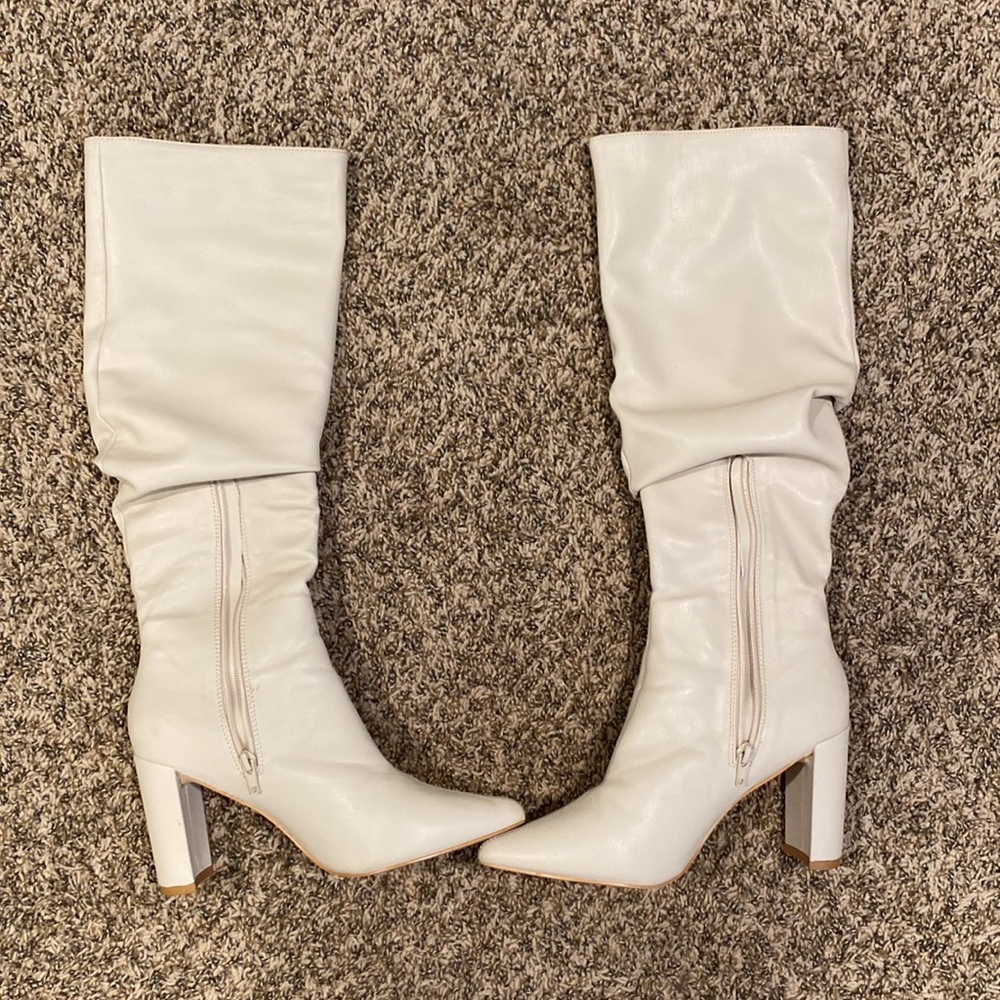 ASOS Design Tall Boots - Cream Color, Size 8